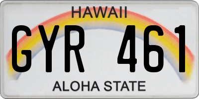 HI license plate GYR461