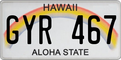 HI license plate GYR467