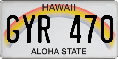 HI license plate GYR470
