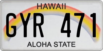 HI license plate GYR471