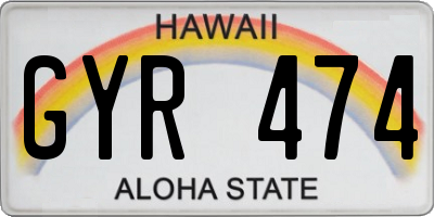 HI license plate GYR474