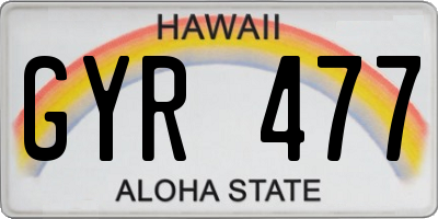 HI license plate GYR477