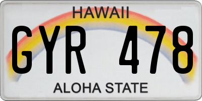 HI license plate GYR478