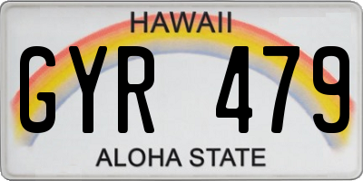 HI license plate GYR479