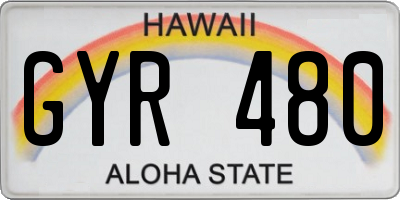 HI license plate GYR480