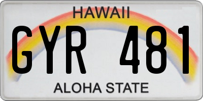 HI license plate GYR481
