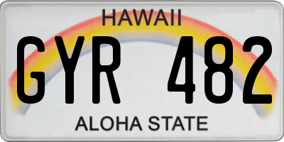 HI license plate GYR482