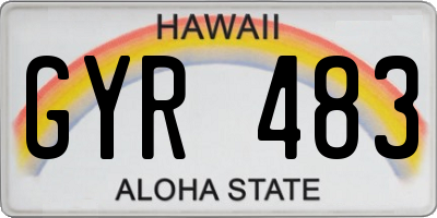 HI license plate GYR483