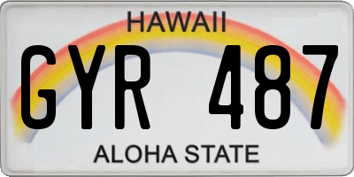 HI license plate GYR487