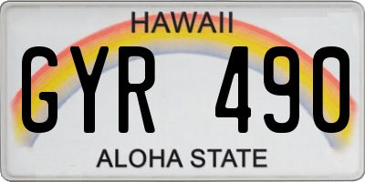 HI license plate GYR490