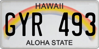 HI license plate GYR493