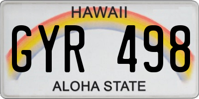 HI license plate GYR498