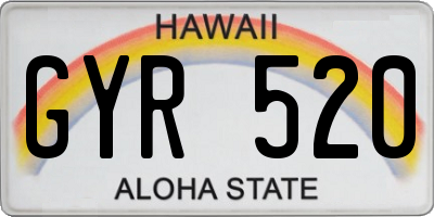 HI license plate GYR520