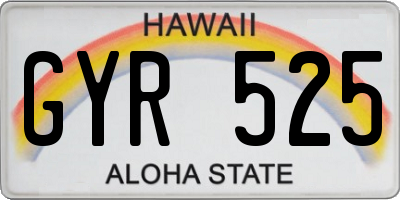 HI license plate GYR525