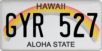 HI license plate GYR527