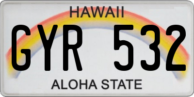 HI license plate GYR532