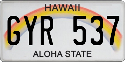 HI license plate GYR537