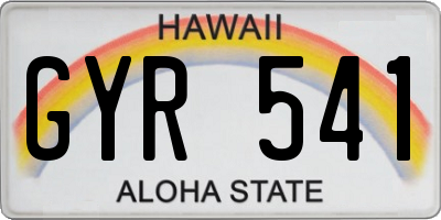 HI license plate GYR541