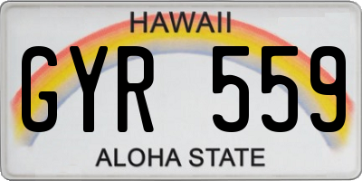 HI license plate GYR559