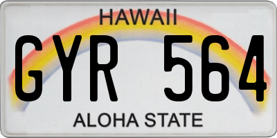 HI license plate GYR564