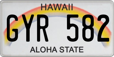 HI license plate GYR582