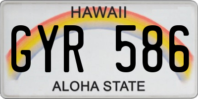 HI license plate GYR586