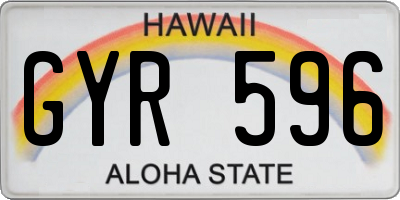 HI license plate GYR596