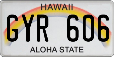 HI license plate GYR606