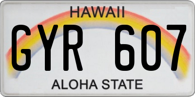 HI license plate GYR607