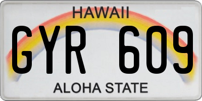 HI license plate GYR609