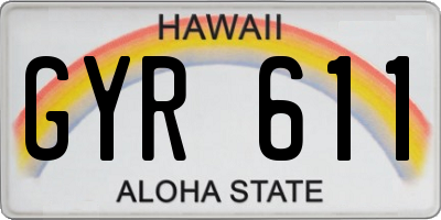 HI license plate GYR611
