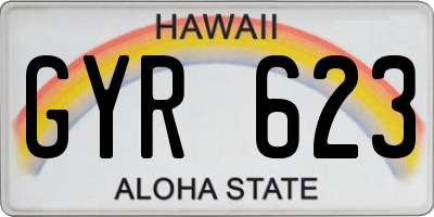 HI license plate GYR623