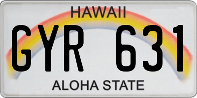 HI license plate GYR631