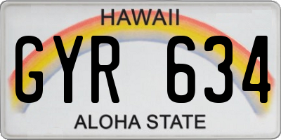 HI license plate GYR634
