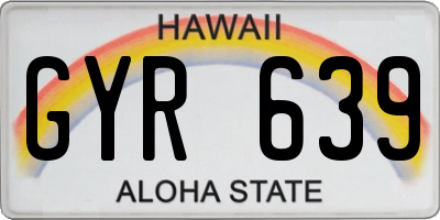 HI license plate GYR639
