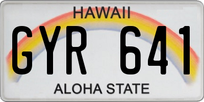 HI license plate GYR641