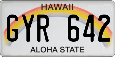 HI license plate GYR642