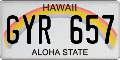 HI license plate GYR657