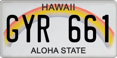 HI license plate GYR661