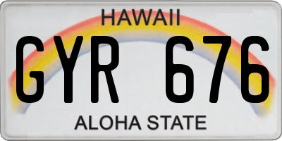 HI license plate GYR676