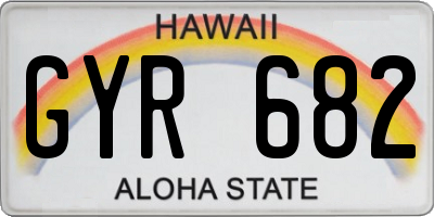 HI license plate GYR682