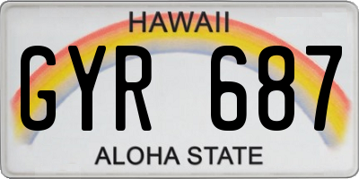 HI license plate GYR687