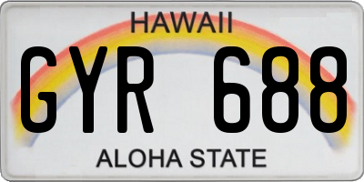 HI license plate GYR688