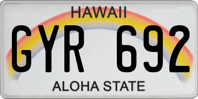 HI license plate GYR692