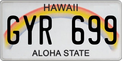 HI license plate GYR699