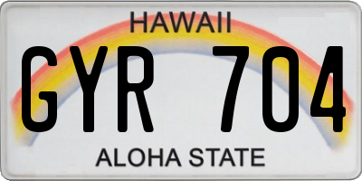 HI license plate GYR704