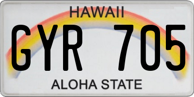 HI license plate GYR705