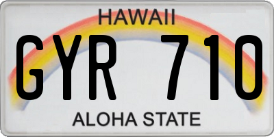 HI license plate GYR710