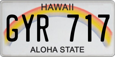 HI license plate GYR717