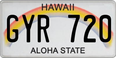 HI license plate GYR720